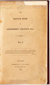 The Sketchbook of Geoffrey Crayon, Gent. New York, C.S. Van Winkle, 1819,