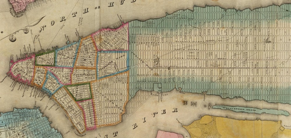 Extract from David Burr Atlas, NYC Ward Map, 1832.